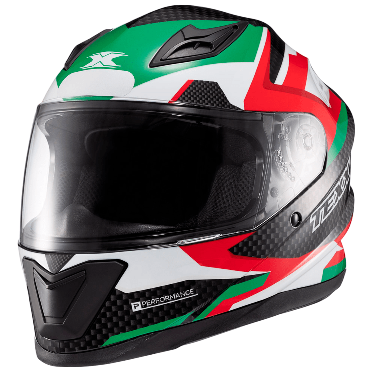 Capacete Texx Hawk Ride Verde Vermelho Branco Preto - MotoBR