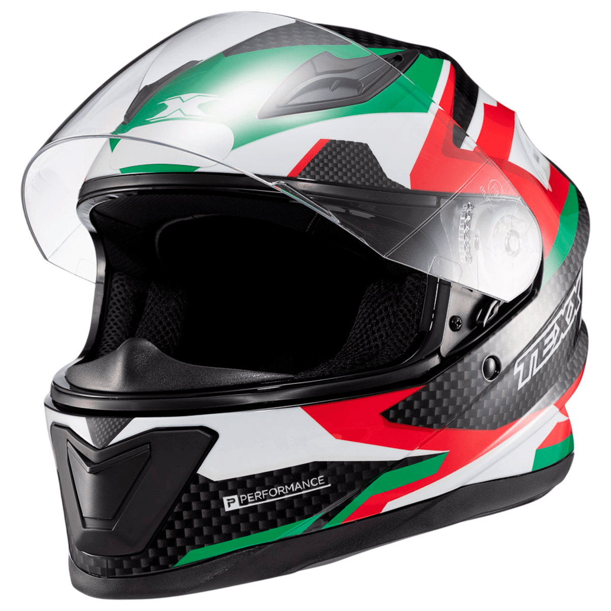 Capacete Texx Hawk Ride Verde Vermelho Branco Preto - MotoBR