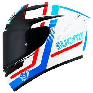 Capacete Suomy Track-1 Ninety Seven Branco Vermelho