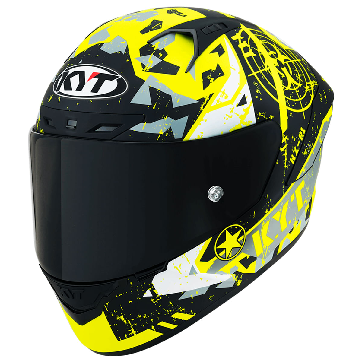 Capacete KYT NZ Race Blazing Fosco Amarelo