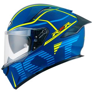 Capacete KYT R2R Concept Fosco Azul Amarelo