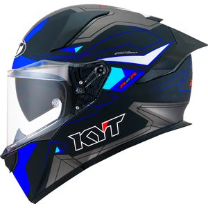 Capacete KYT R2R Led Fosco Preto Azul