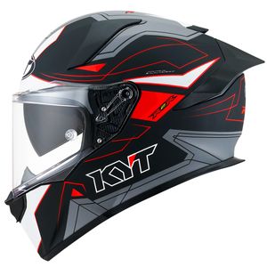Capacete KYT R2R Led Fosco Preto Cinza