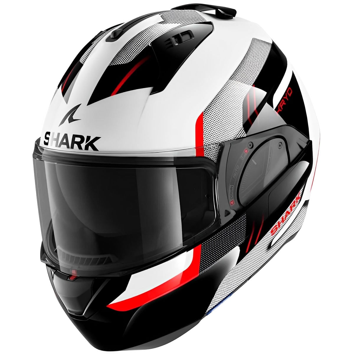 Capacete Shark Evo ES Kryd Branco Preto Vermelho WKR - MotoBR