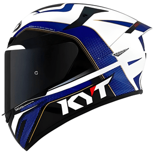 Capacete KYT TT Course Grand Prix Azul Vermelho