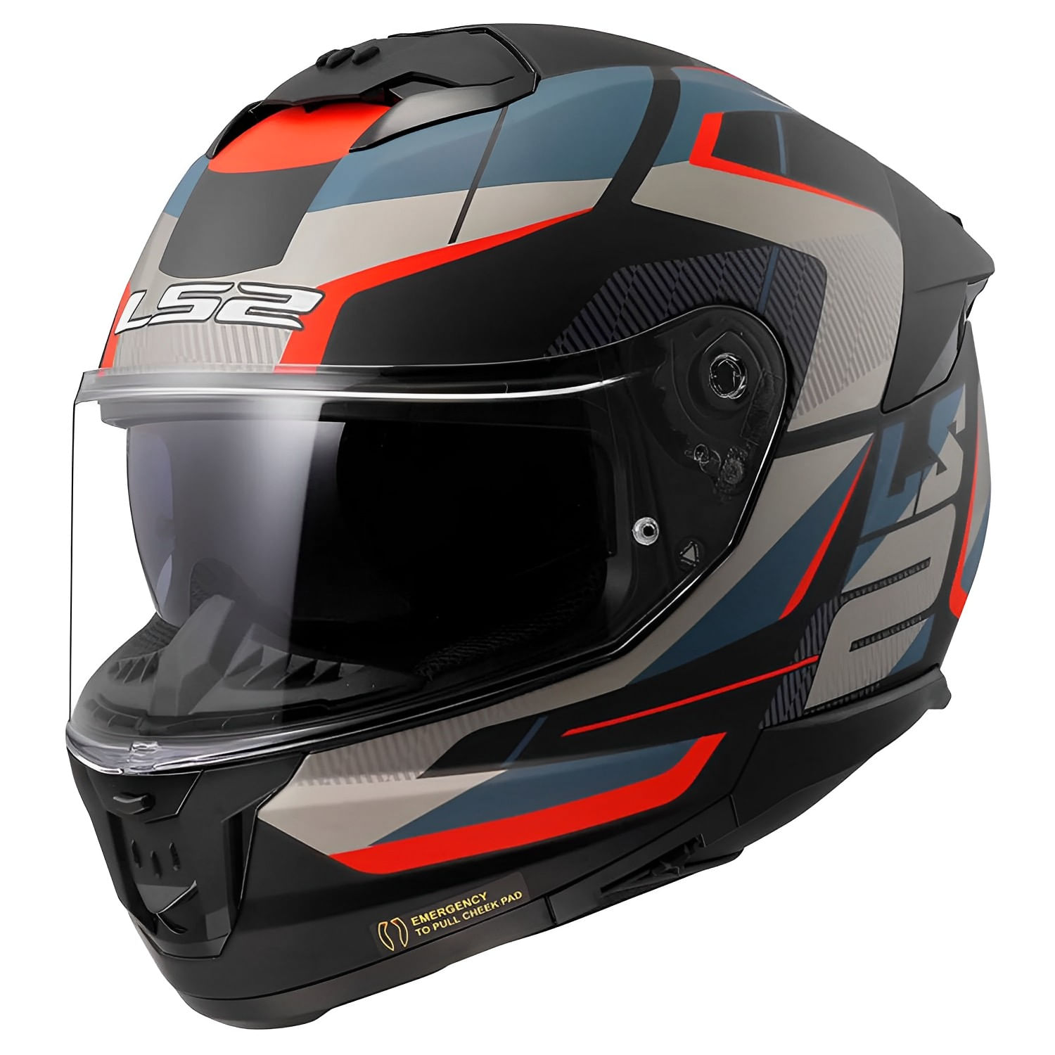 Capacete Original LS2 FF808 Stream 2 Road Fosco Preto Azul