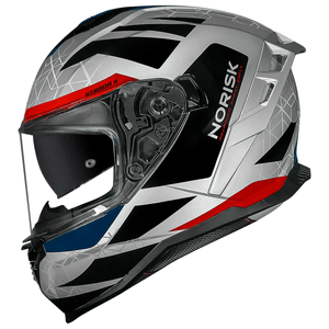 Capacete Norisk Strada 2 Evoque Prata Vermelho Azul