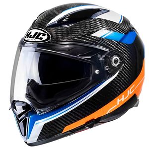 Capacete HJC F70 Carbon Ubis Preto Azul Laranja