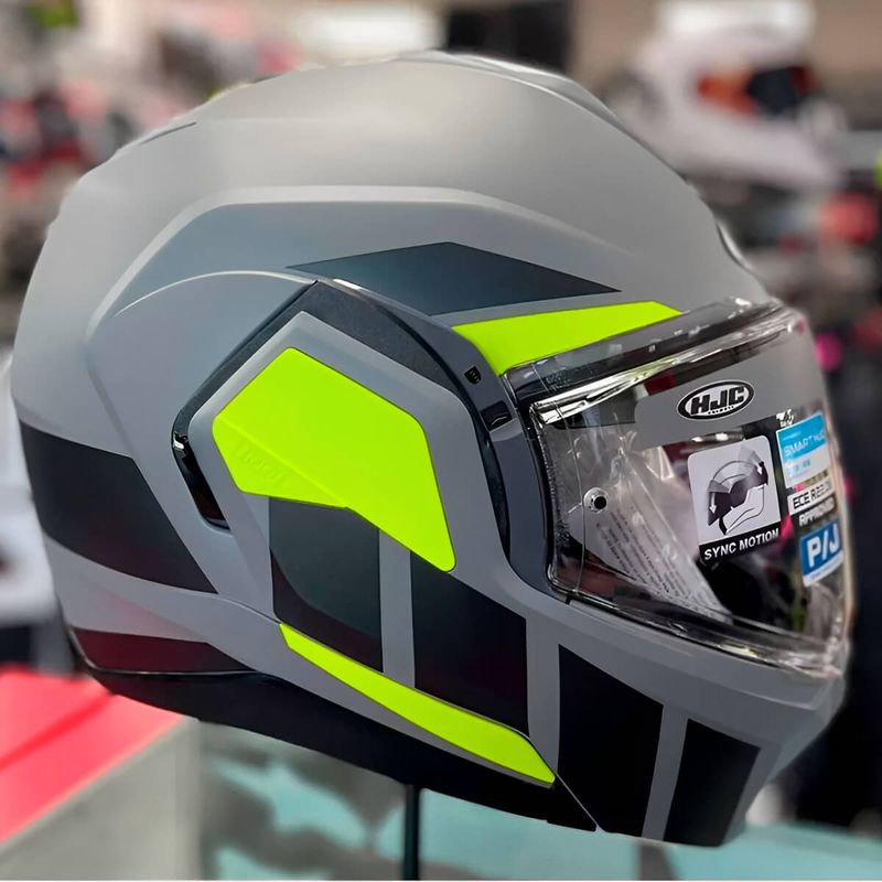 CAPACETE-HJC-I100-180-BEIS-CINZA-PRETO-VERDE-7