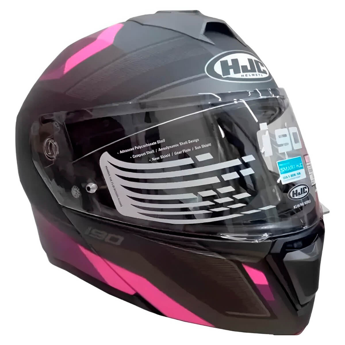 Capacete Original HJC I90 Lark Rosa Preto | MotoBR - MotoBR