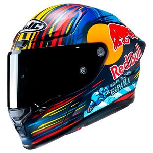 Capacete HJC RPHA 1 Red Bull Jerez Azul Vermelho Amarelo