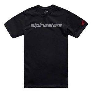 Camiseta Alpinestars Linear Wordmark 2.0 Preto Cinza Vermelho
