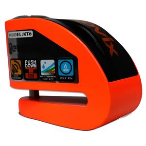Trava Disco Com Alarme KT6-FO Laranja - Kovix