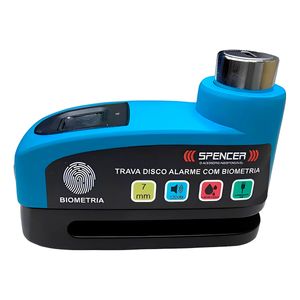Trava Disco Com Alarme E Biometria Digital Azul - Spencer