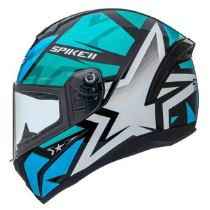 Capacete Peels Spike 2 1ST Preto Verde Água