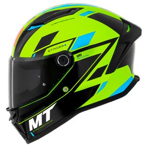Capacete MT Fechado Stinger 2 Zivze C3 Preto Amarelo Fluor