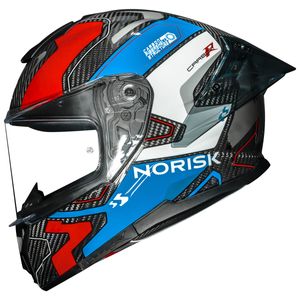 Capacete Fechado Norisk Carbon R Rider Azul Branco