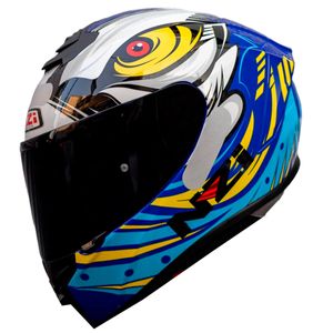 Capacete Fechado NZI Trendy Ocelo Azul Branco