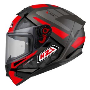 Capacete Fechado NZI Trendy Overtaking Cinza Vermelho