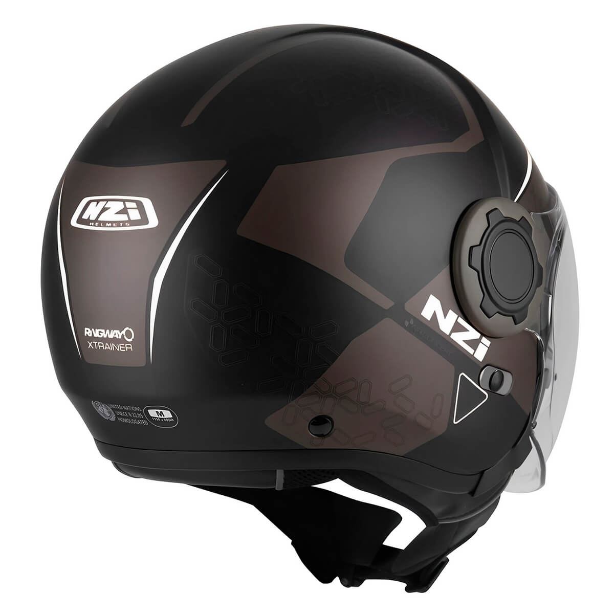 Capacete Aberto NZI Ringway Duo Xtrainer Preto Branco Fosco - MotoBR