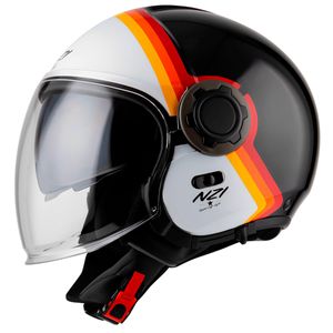 Capacete Aberto NZI Ringway Duo Skyline Preto Branco
