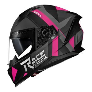 Capacete Fechado Race Tech Volt Abstrak Fosco Preto Rosa