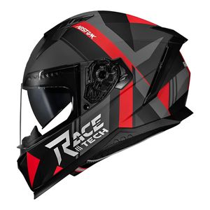 Capacete Fechado Race Tech Volt Abstrak Fosco Preto Vermelho