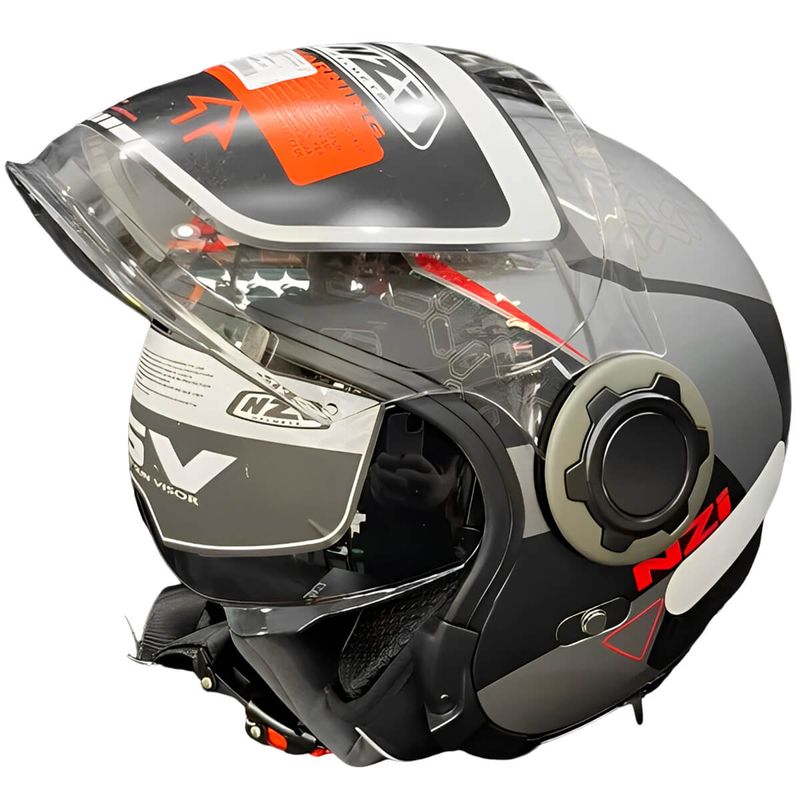 CAPACETE-ABERTO-NZI-RINGWAY-DUO-XTRAINER-CINZA-VERMELHO-FOSCO-2