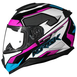 Capacete Fechado Norisk Razor Speedmax Preto Branco Rosa