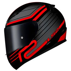 Capacete Fechado LS2 FF353 Rapid Circuit Preto Vermelho