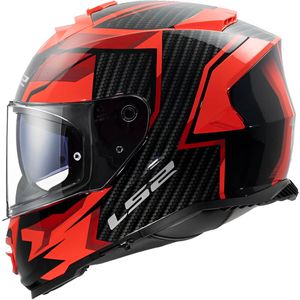 Capacete Fechado LS2 FF800 Storm Tracker Preto Vermelho