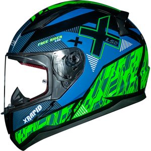 Capacete Fechado LS2 FF353 Rapid Xtreet Preto Verde