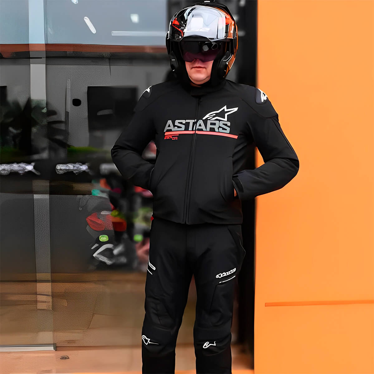 Jaqueta Alpinestars SMX WP Preto Cinza Escuro Vermelho - MotoBR