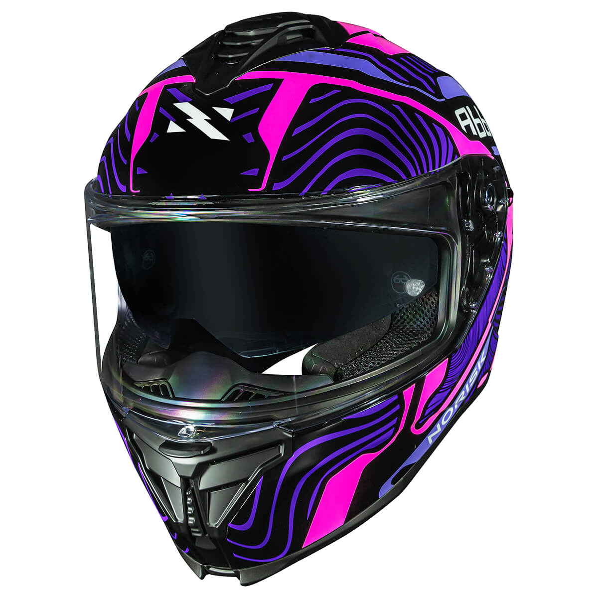 クラウン.st レインボー Capacete Original Norisk Strada 2 Fusion Roxo Preto Rosa - MotoBR
