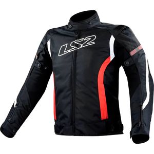 Jaqueta LS2 Gate Preto Branco Vermelho