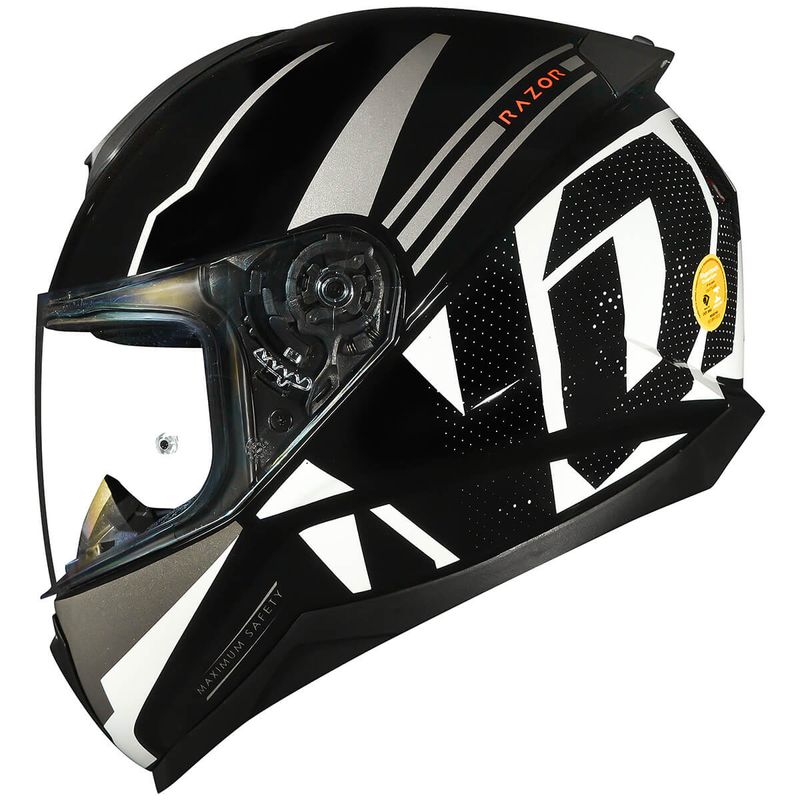 Capacete-Fechado-Norisk-Razor-Full-Preto-Branco-Fosco-1