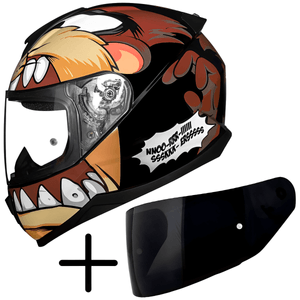 Capacete Fechado Norisk Razor Taz Preto + Viseira Fumê