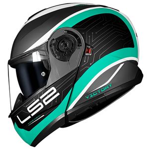 Capacete LS2 FF908 Strobe 2 Victory Fosco Titanio Branco Azul
