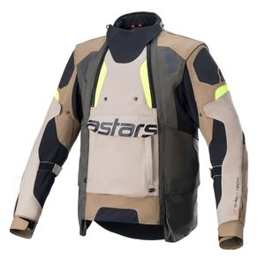 Jaqueta Alpinestars Halo Drystar Khaki Areia Amarelo Fluo