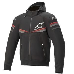 Jaqueta Alpinestars Sektor V2 Tech Hoodie Preto Vermelho Fluor