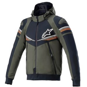 Jaqueta Alpinestars Sektor V2 Tech Hoodie ForeST Preto Laranja Fluo