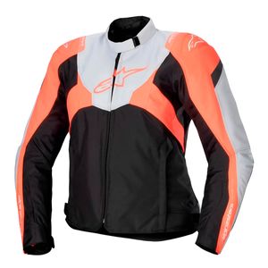 Jaqueta Alpinestars Stella T Jaws V4 WP Preto Cinza Gelo Coral