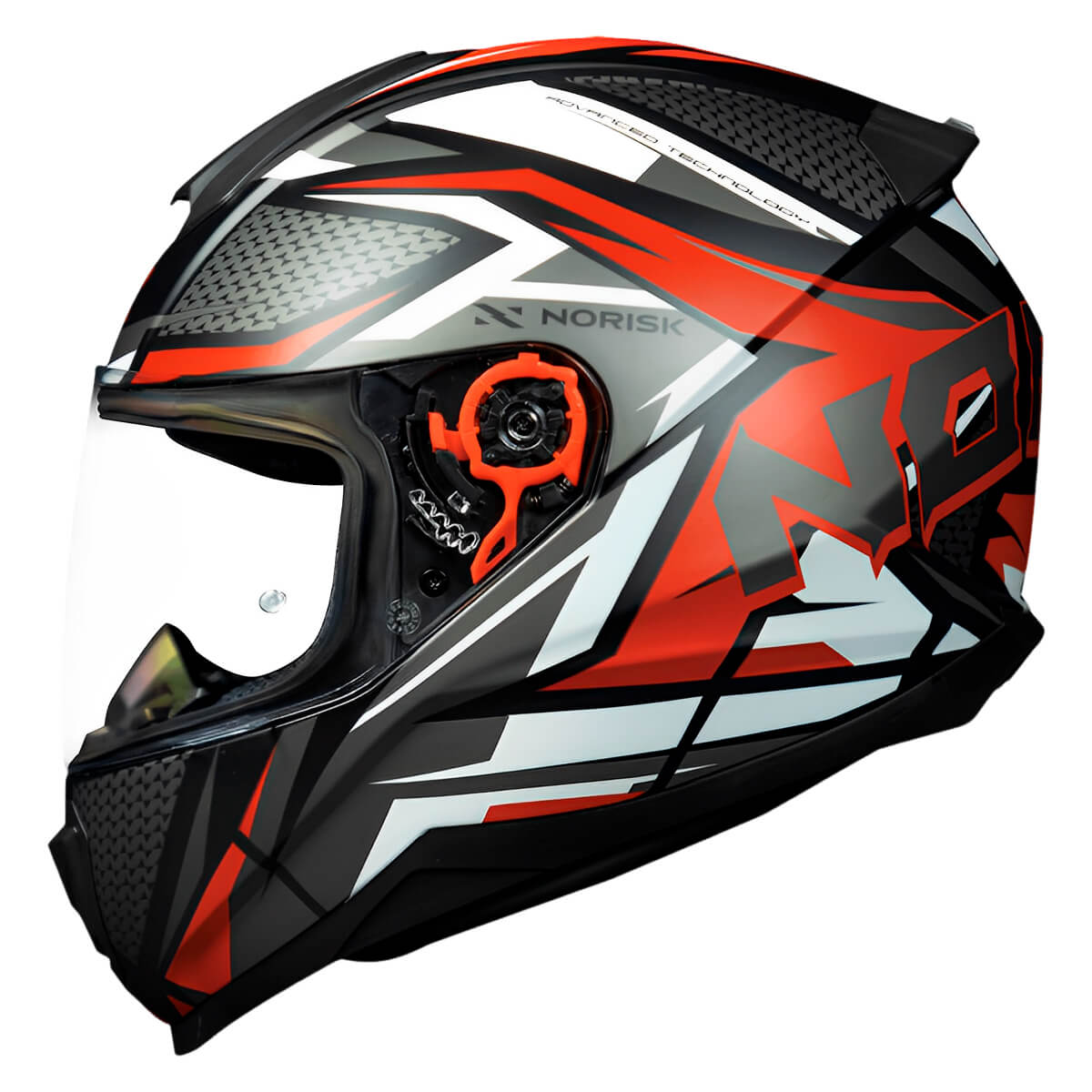 Capacete Original Norisk Razor Sharp Preto Vermelho - MotoBR