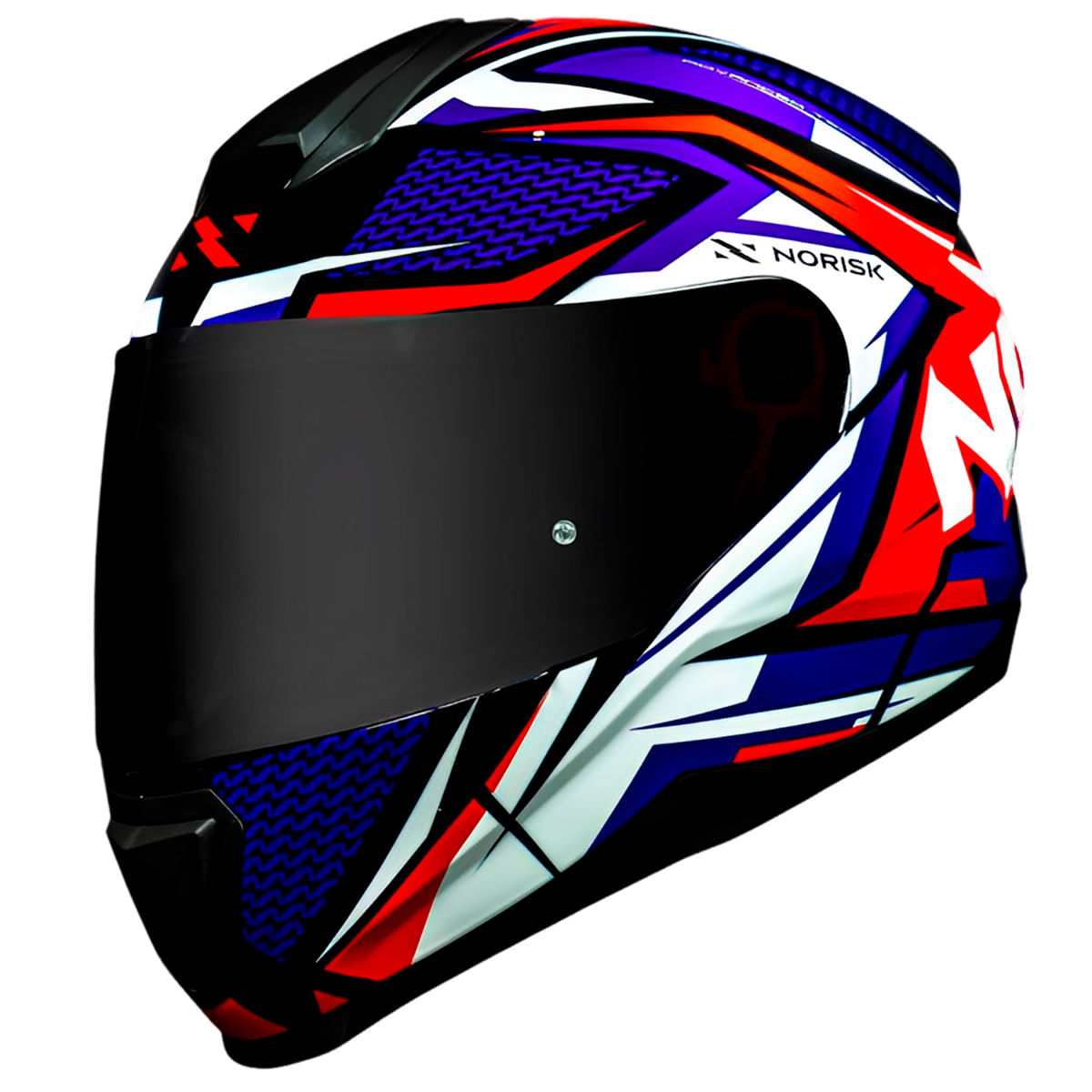 Capacete Original Norisk Razor Sharp Azul Vermelho - MotoBR