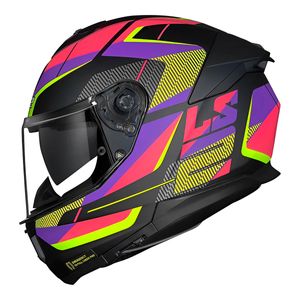 Capacete LS2 FF808 Stream 2 Road Preto Rosa Fosco