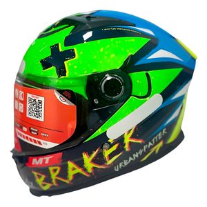 Capacete MT Braker SV Urbanspater C8 Verde Fluor