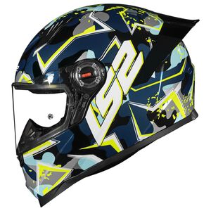 Capacete LS2 FF358 S Camo Azul Amarelo