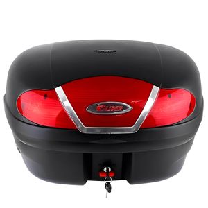 Baú Bauleto Glider Boxer Moto 46 Litros Lente Vermelha