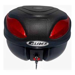 Baú Bauleto Glider Street Moto 38 Litros Lente Vermelha