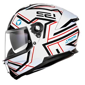 Capacete LS2 FF808 Stream 2 Maze Branco Preto Vermelho